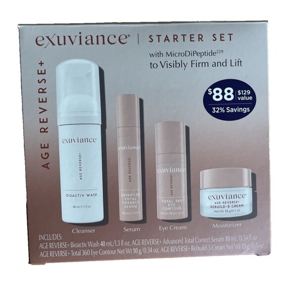 EXUVIANCE AGE REVERSE+ Anti Aging Mini Starter Kit Exfoliating Face Wash - Picture 1 of 2